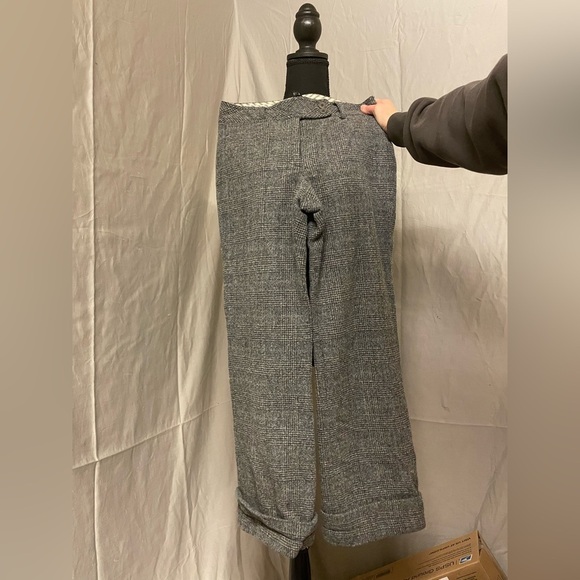 Dkny Pants - DKNY Women's Gray and Blue Wool Trousers